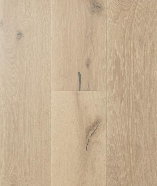 A close up of a white wooden floor.