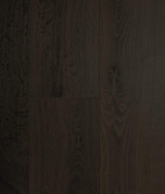 A close up of a dark brown wooden floor.