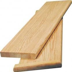 Two wooden boards are stacked on top of each other on a white background.