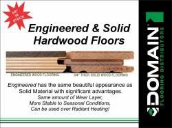 A poster for engineered and solid hardwood floors.