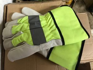 Hi-Vis 7$ Premium Lined Leather Palm Glove