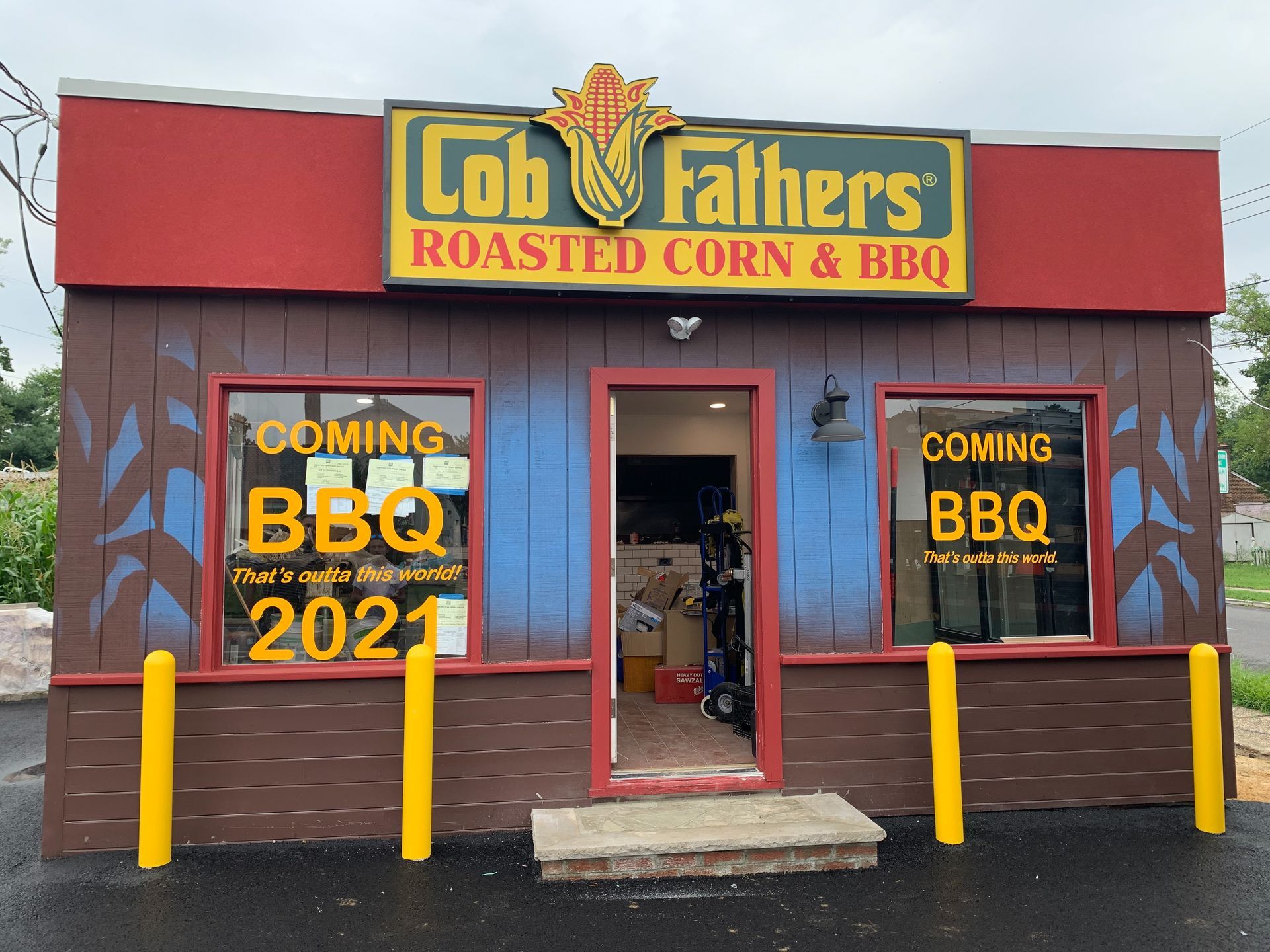 Cob Fathers Roasted Corn & BBQ box sign