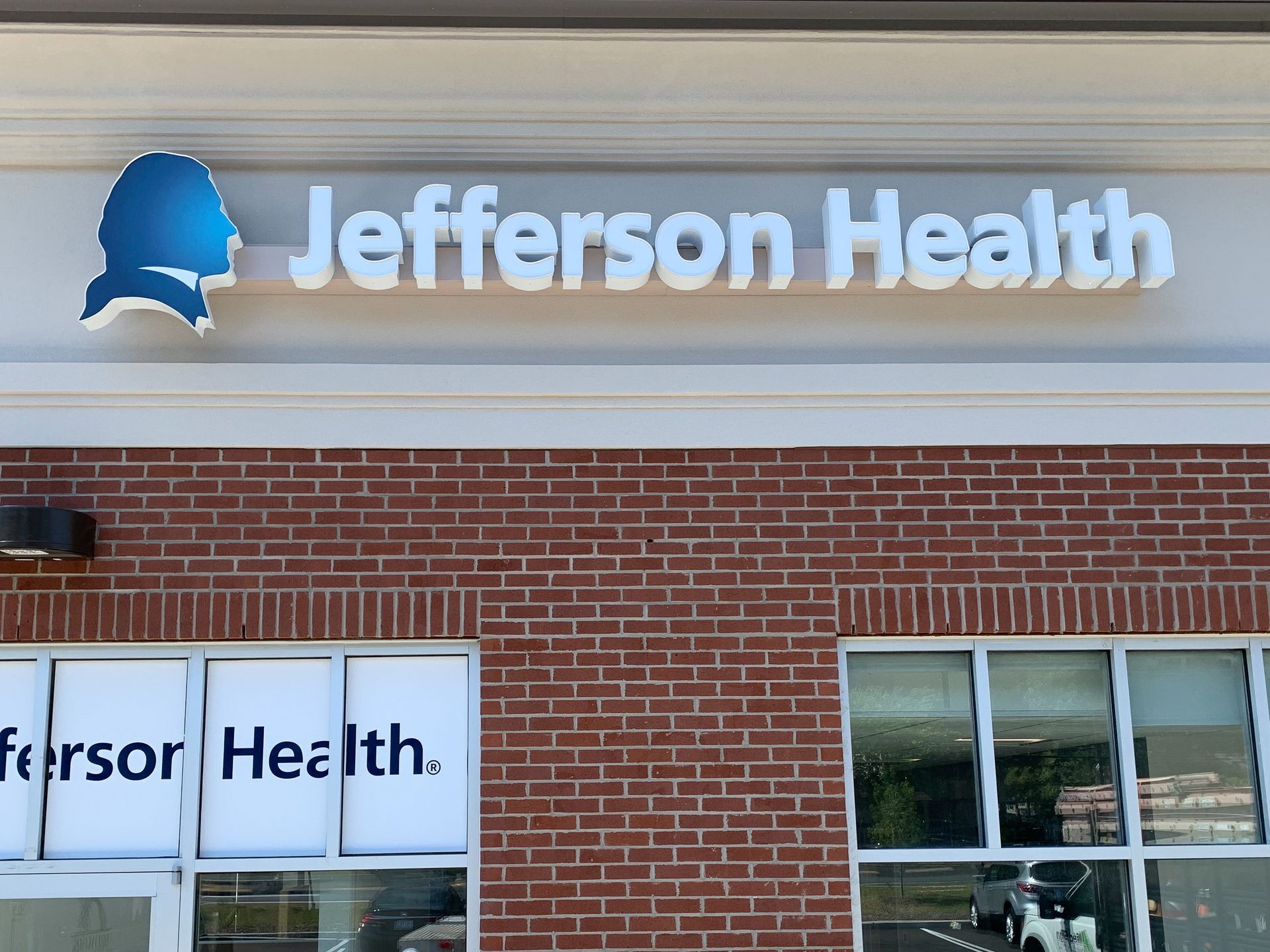 A sign that says Jefferson Health.