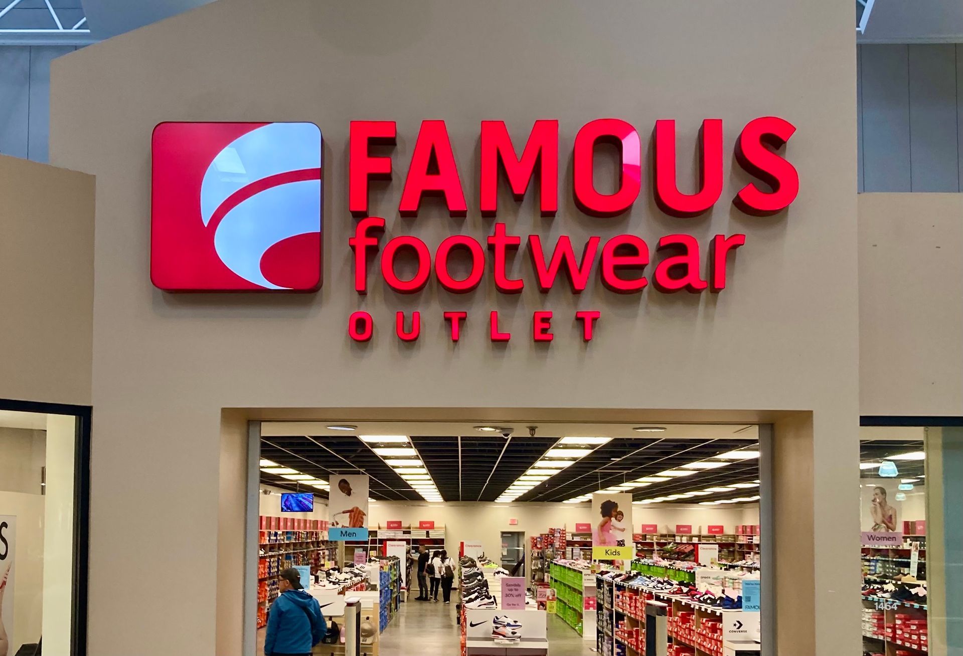 A Famous Footwear outlet store in a mall