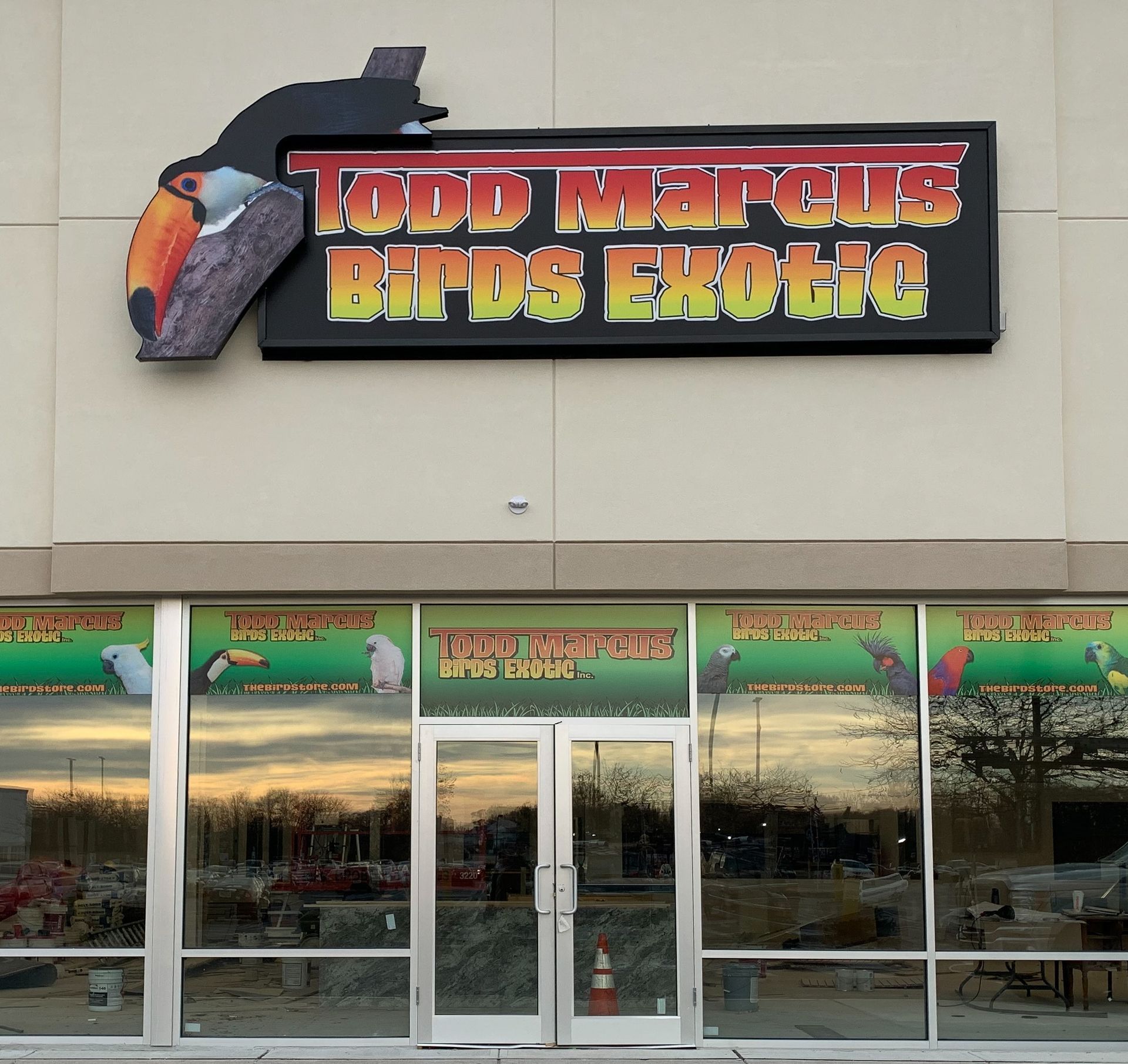 A store front for todd marcus birds exotics