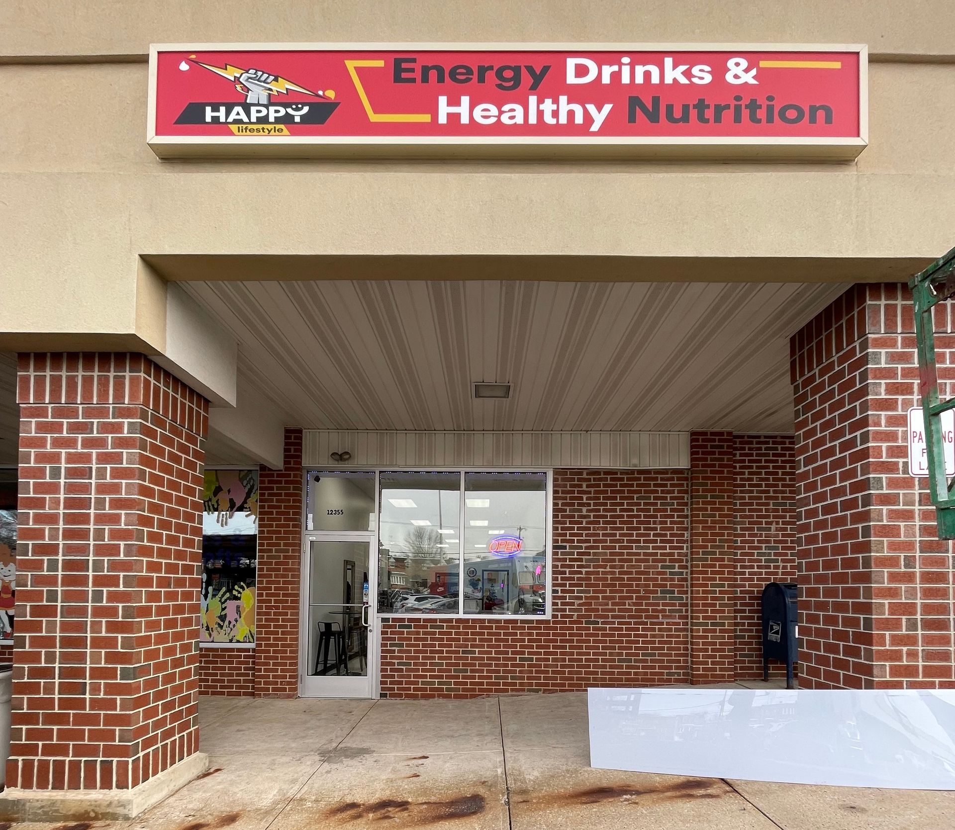 A store front for energy drinks and healthy nutrition