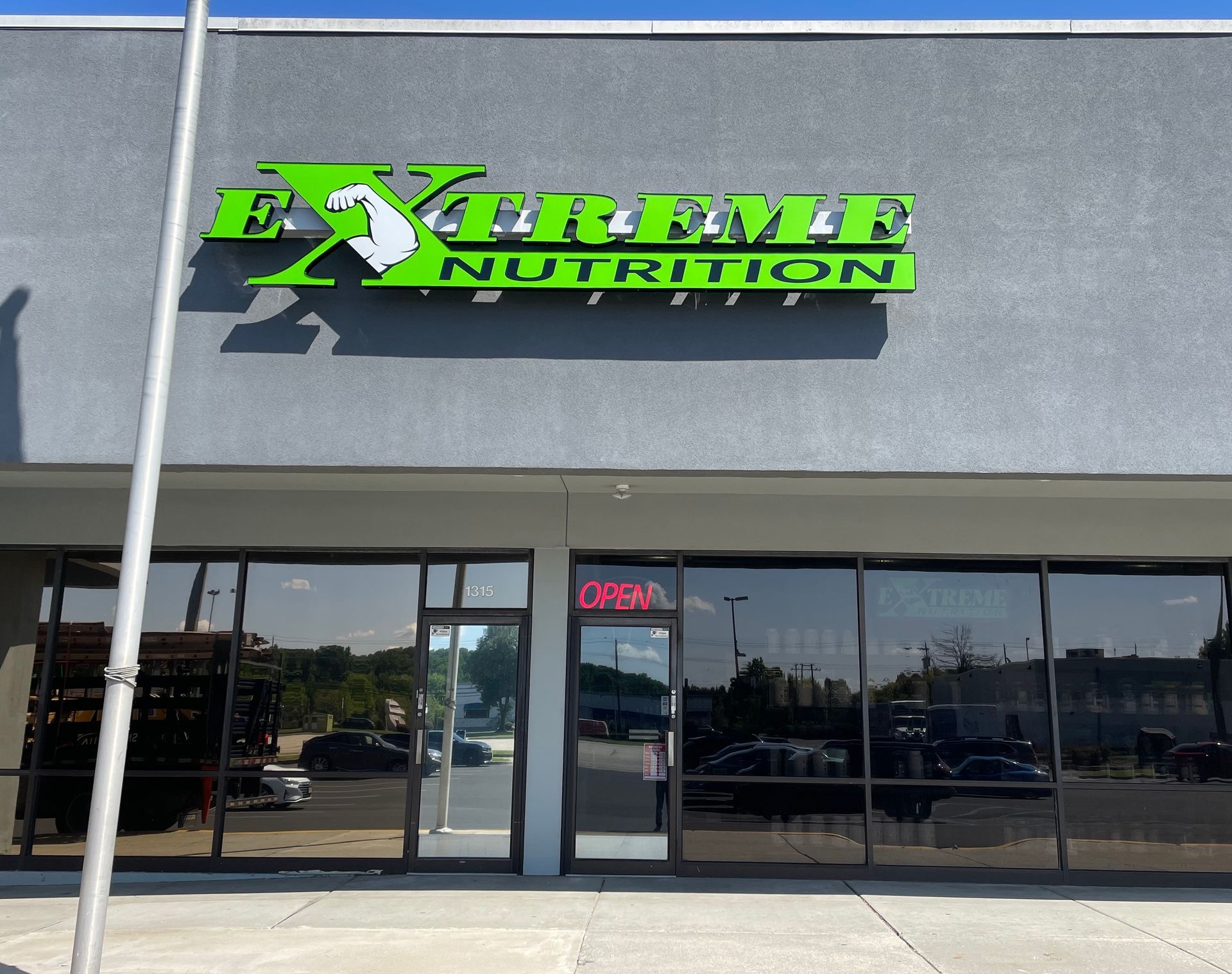 A building with a sign that says extreme nutrition