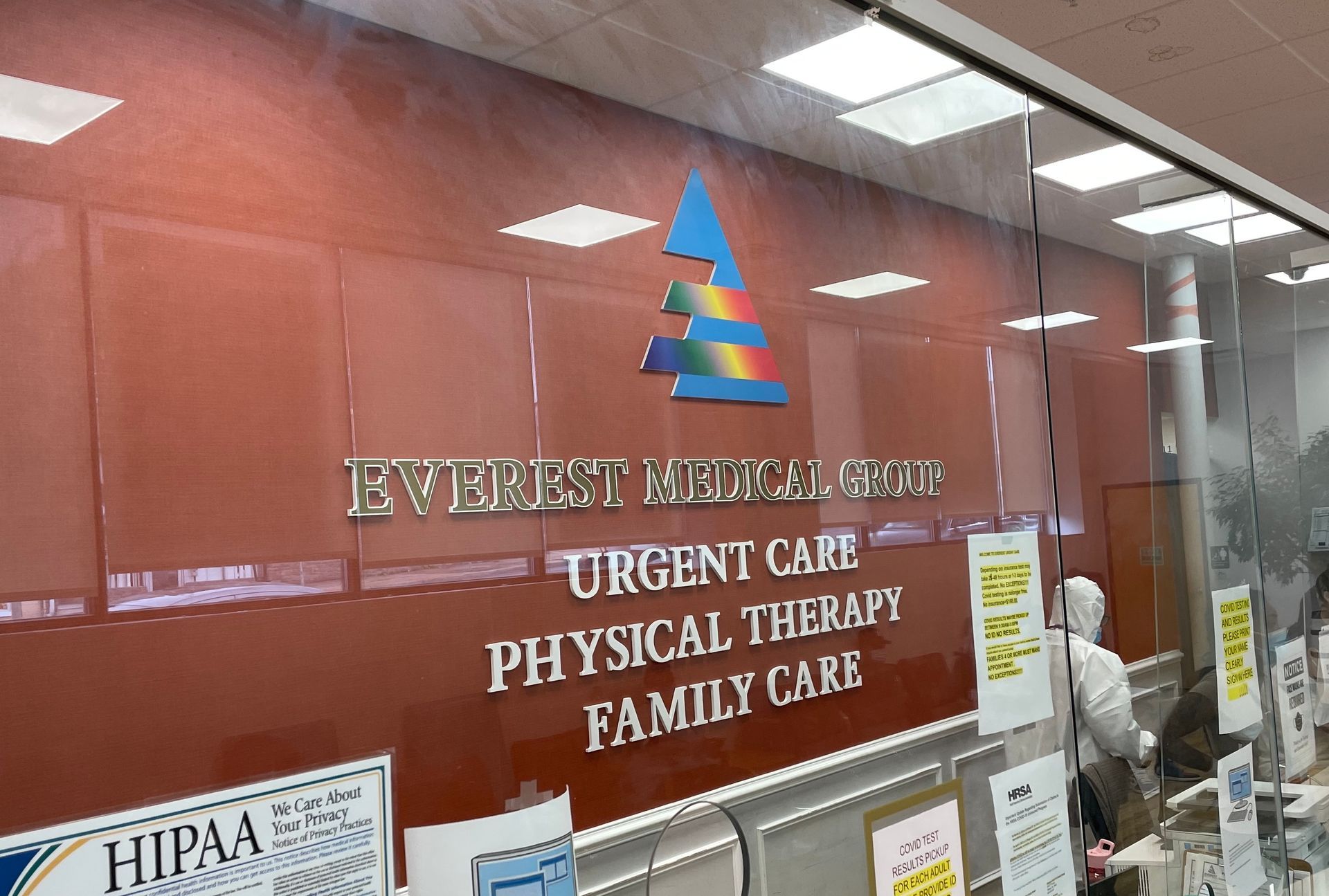 A hospital with a sign that says urgent care physical therapy family care
