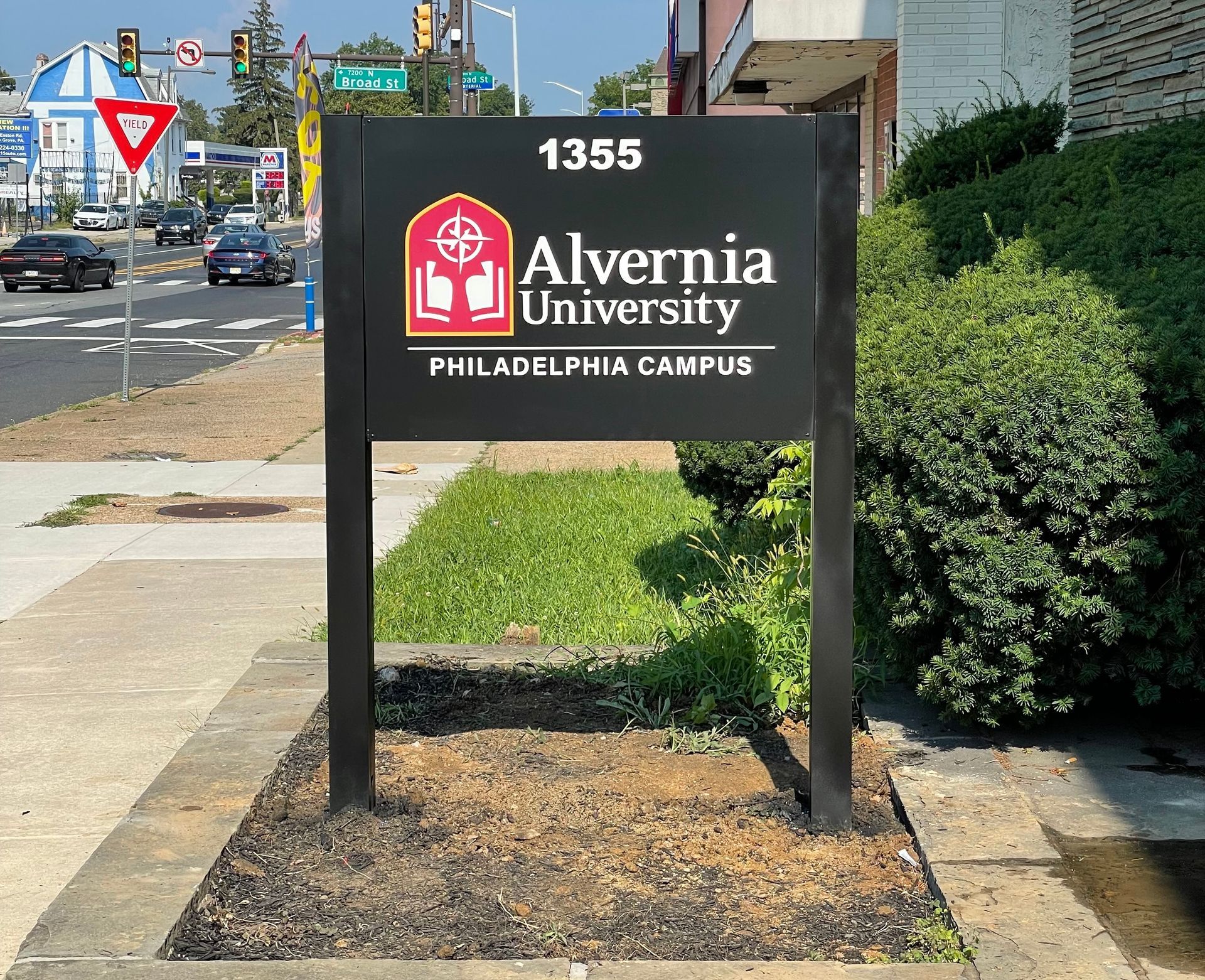 A sign for the alvernia university philadelphia campus