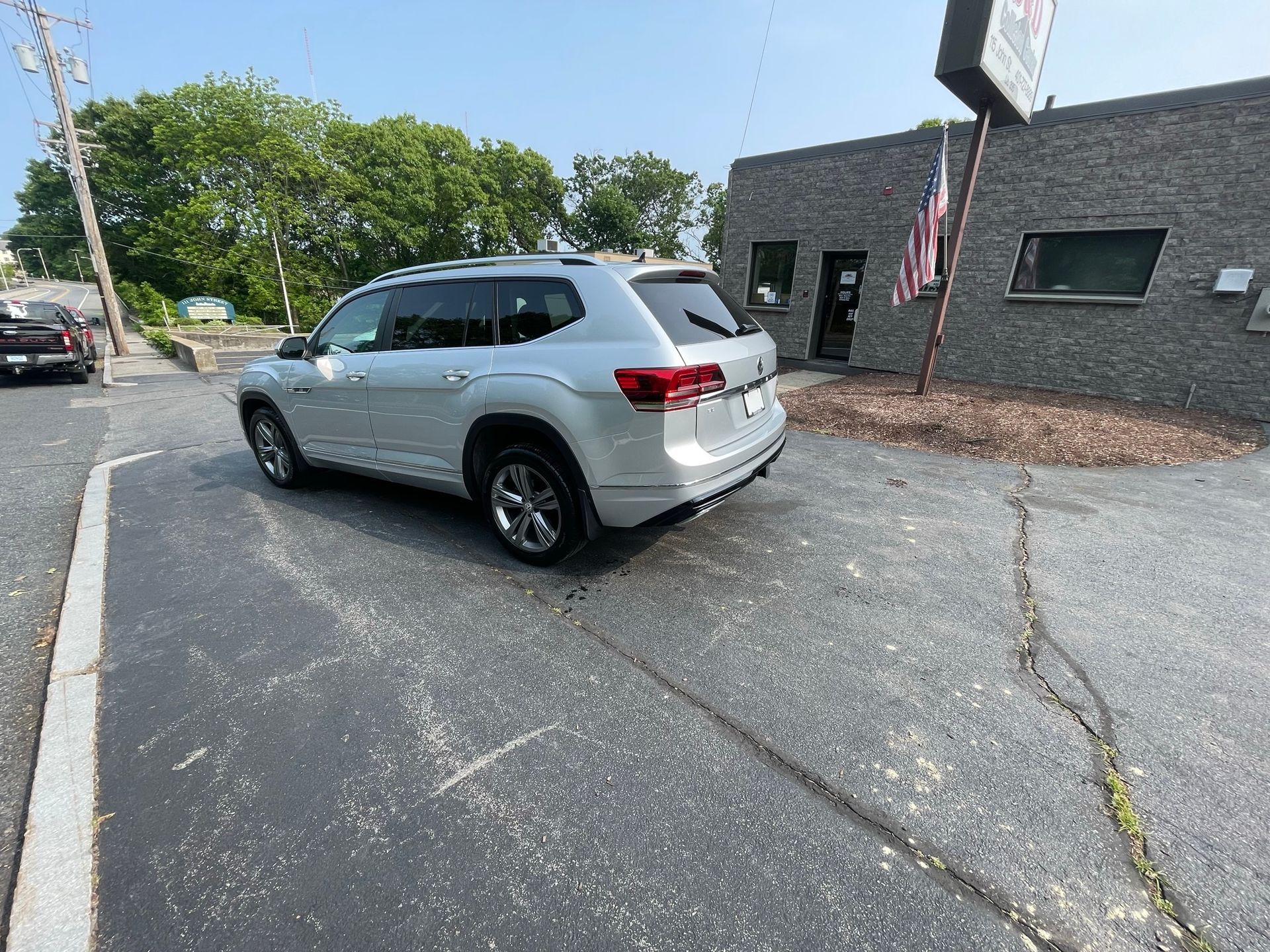 Silver SUV side view
