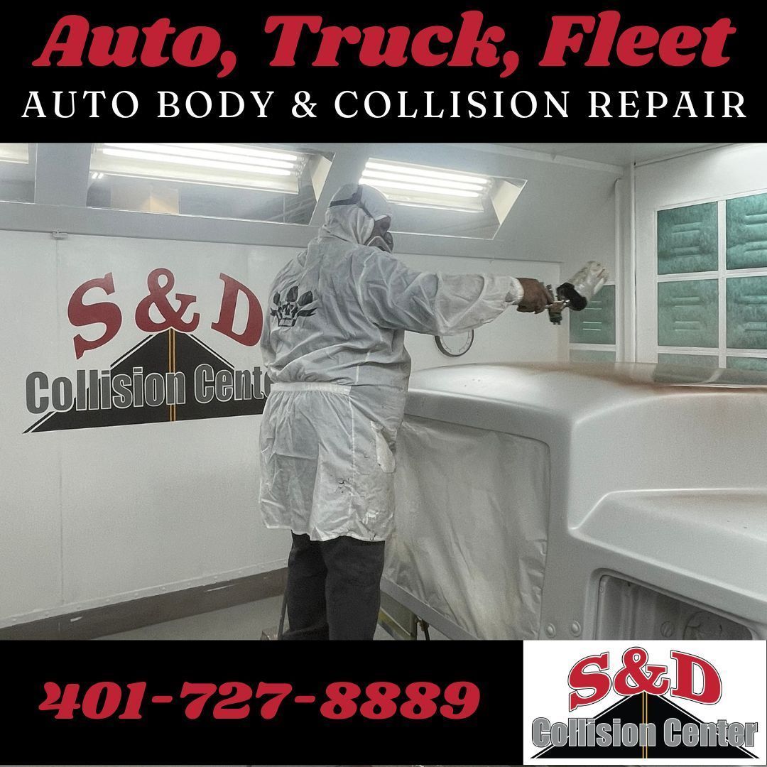 An ad for auto truck fleet auto body and collision repair.