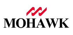 Mohawk logo with black text and a red stylized emblem above it