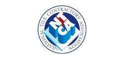 National Tile Contractors Association circular logo in blue, red, and white with a stylized tile design