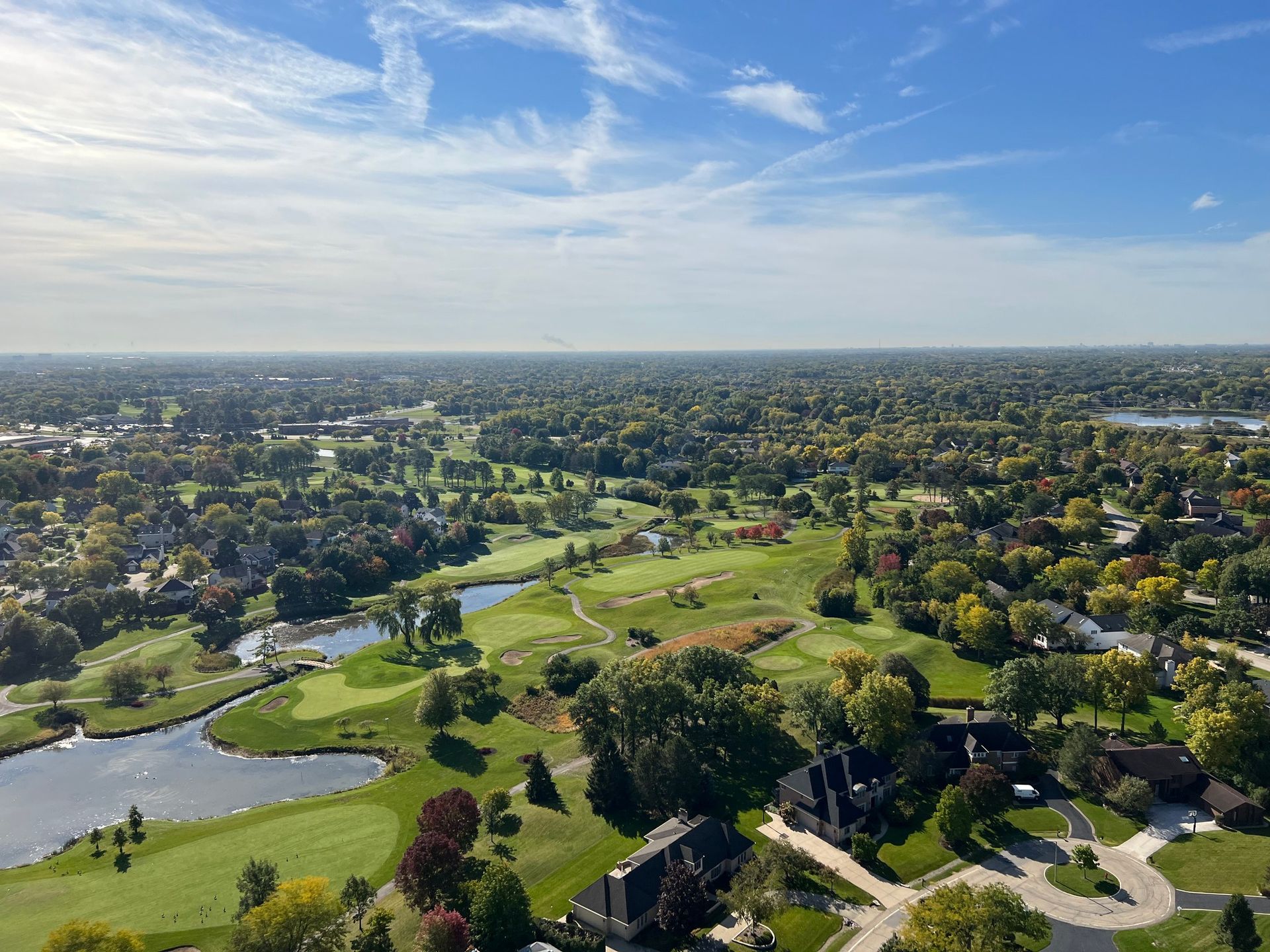 aerial view of a golf course in buffalo grove, il