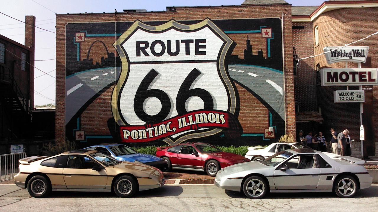 route 66 mural in pontiac, il