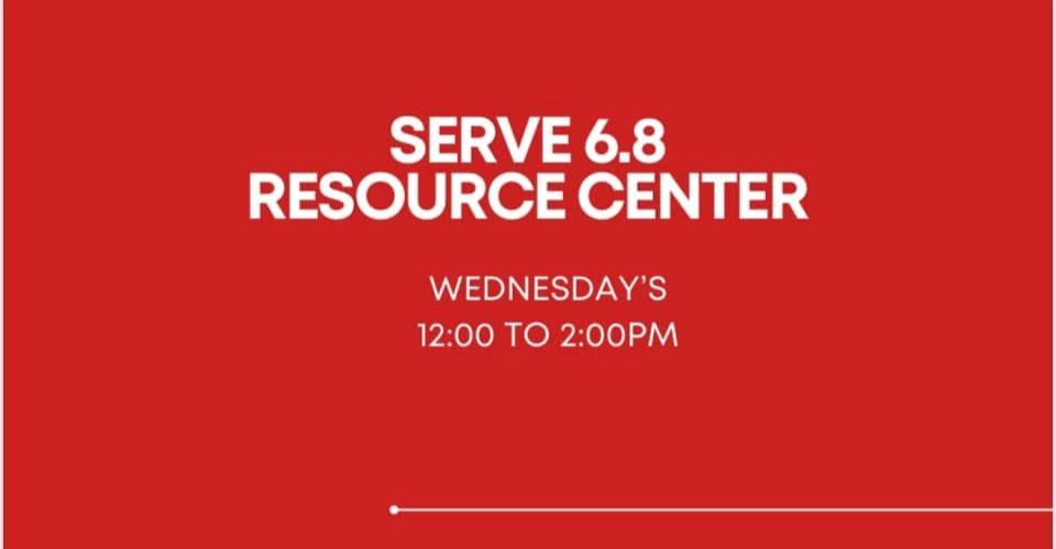 A red background with the words Serve 6.8 Resource Center on it