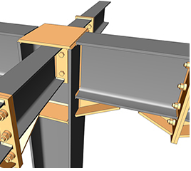 A close up of a metal structure on a white background.