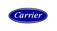 Carrier logo in white text on a blue oval background