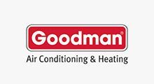Goodman Air Conditioning & Heating logo in red and black