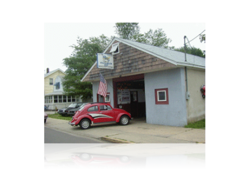 Red car and auto shop