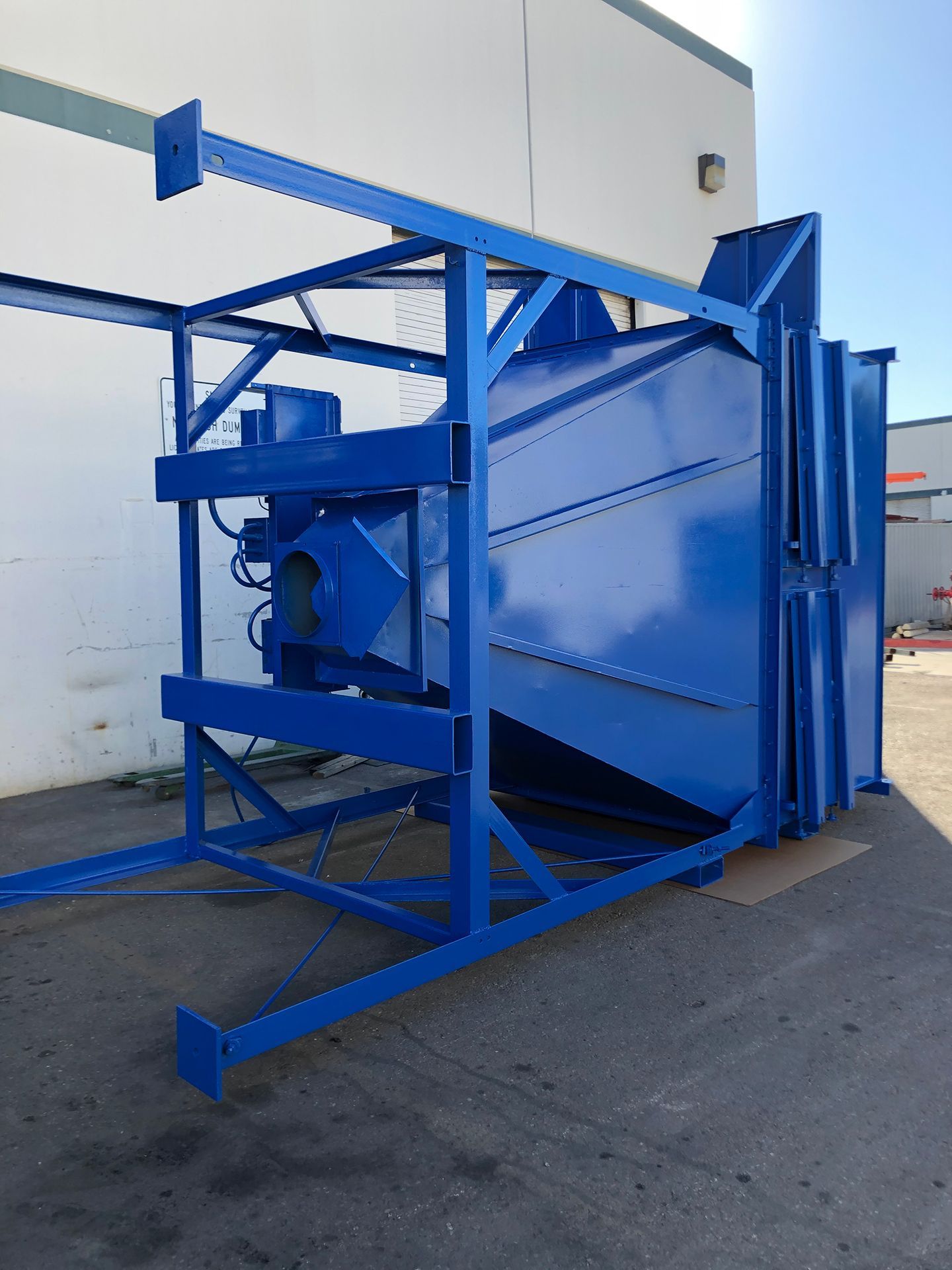 blue equipment painting