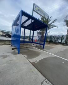 big blue powder coating