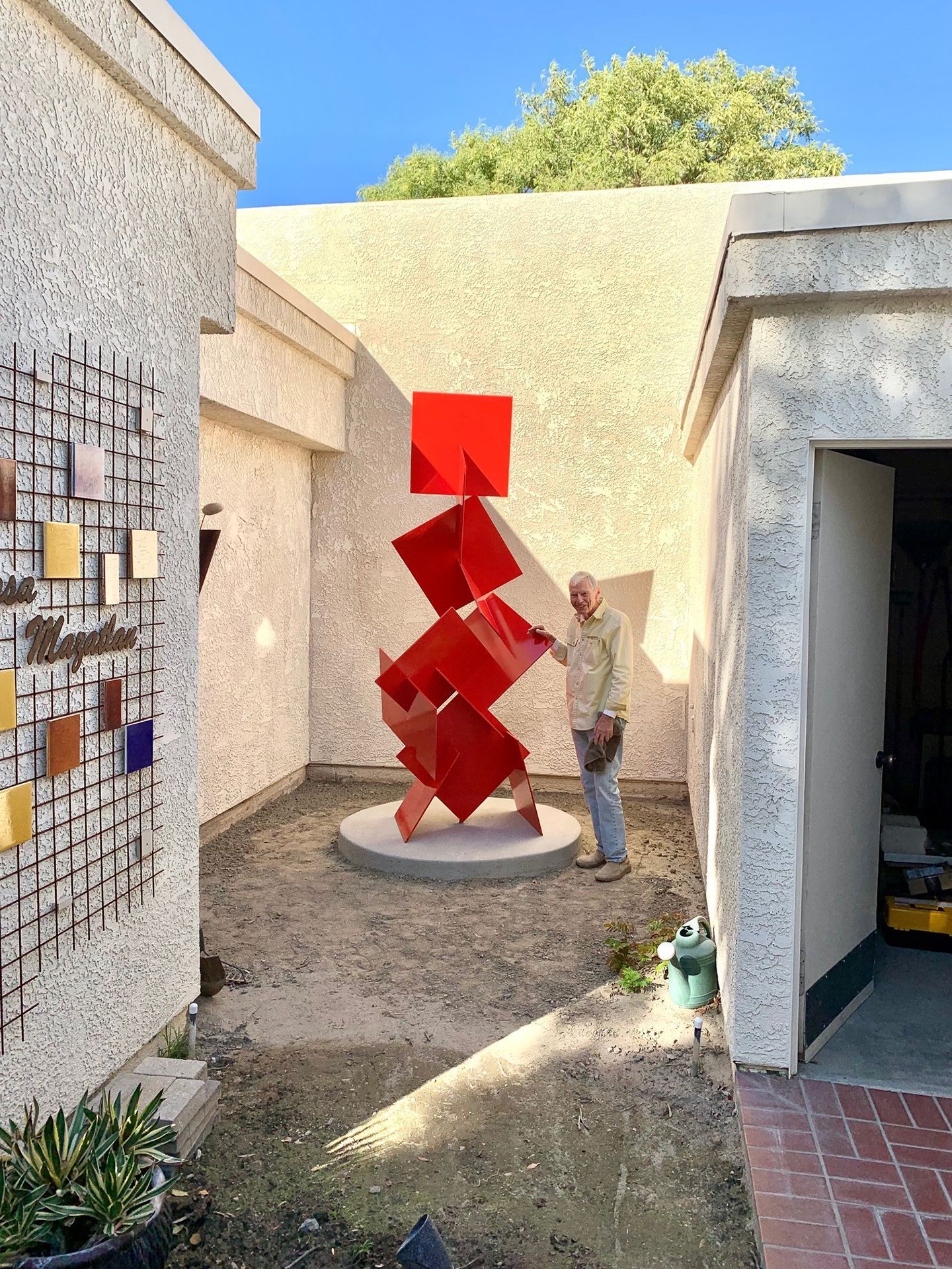 red steel art powder coat