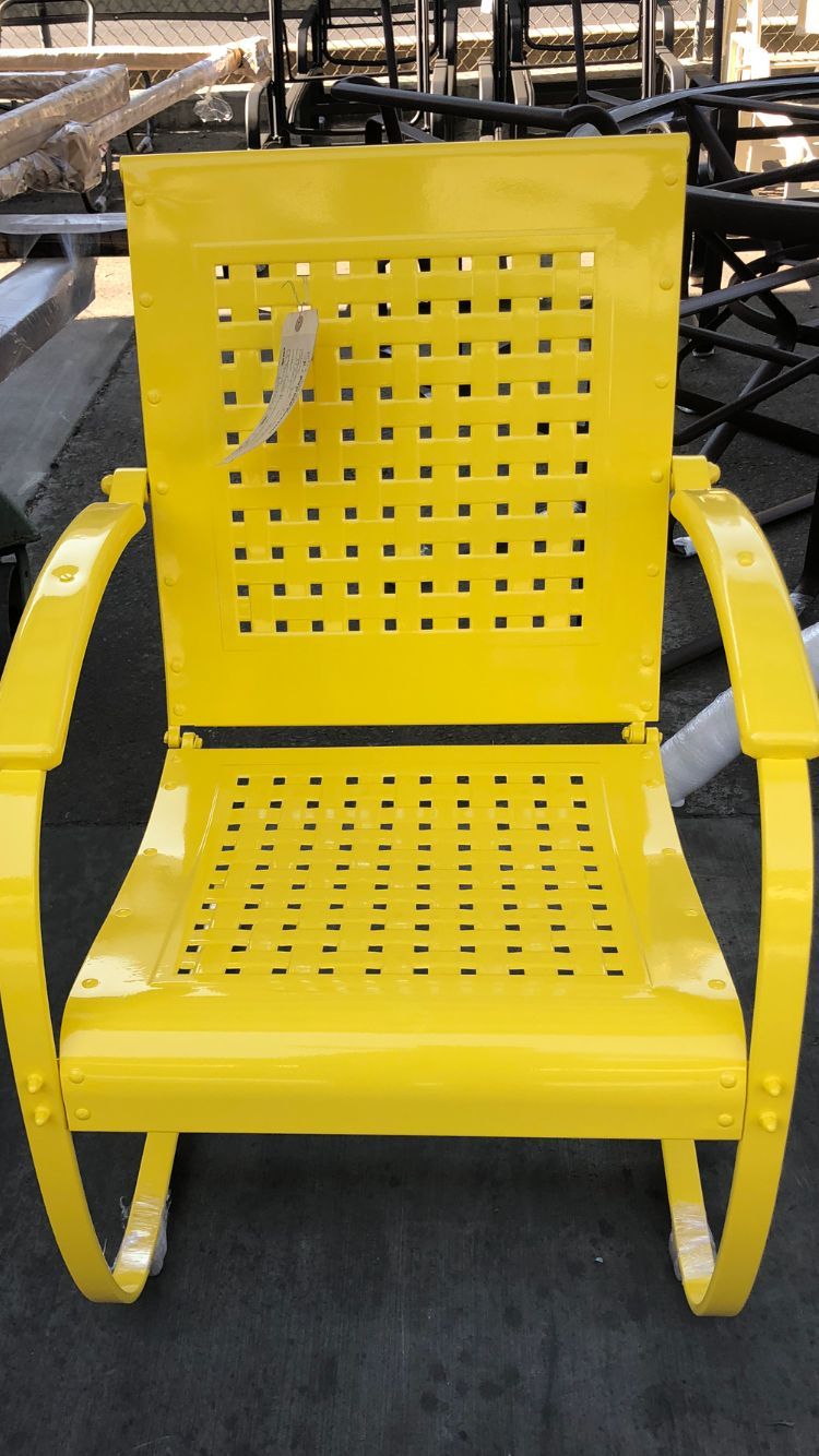yellow chair powder coat