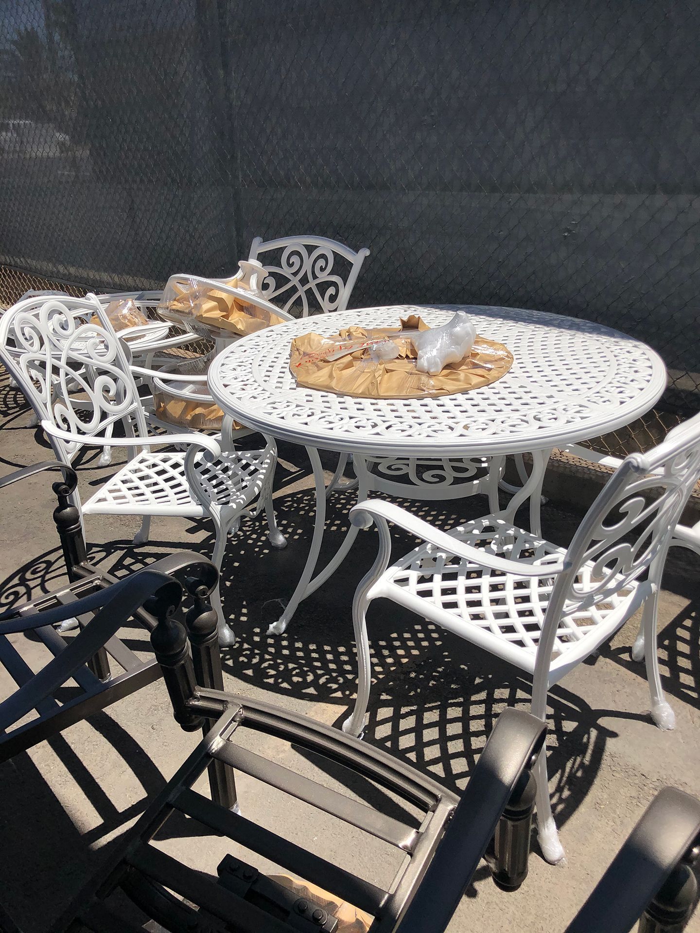 white patio furniture powder coat