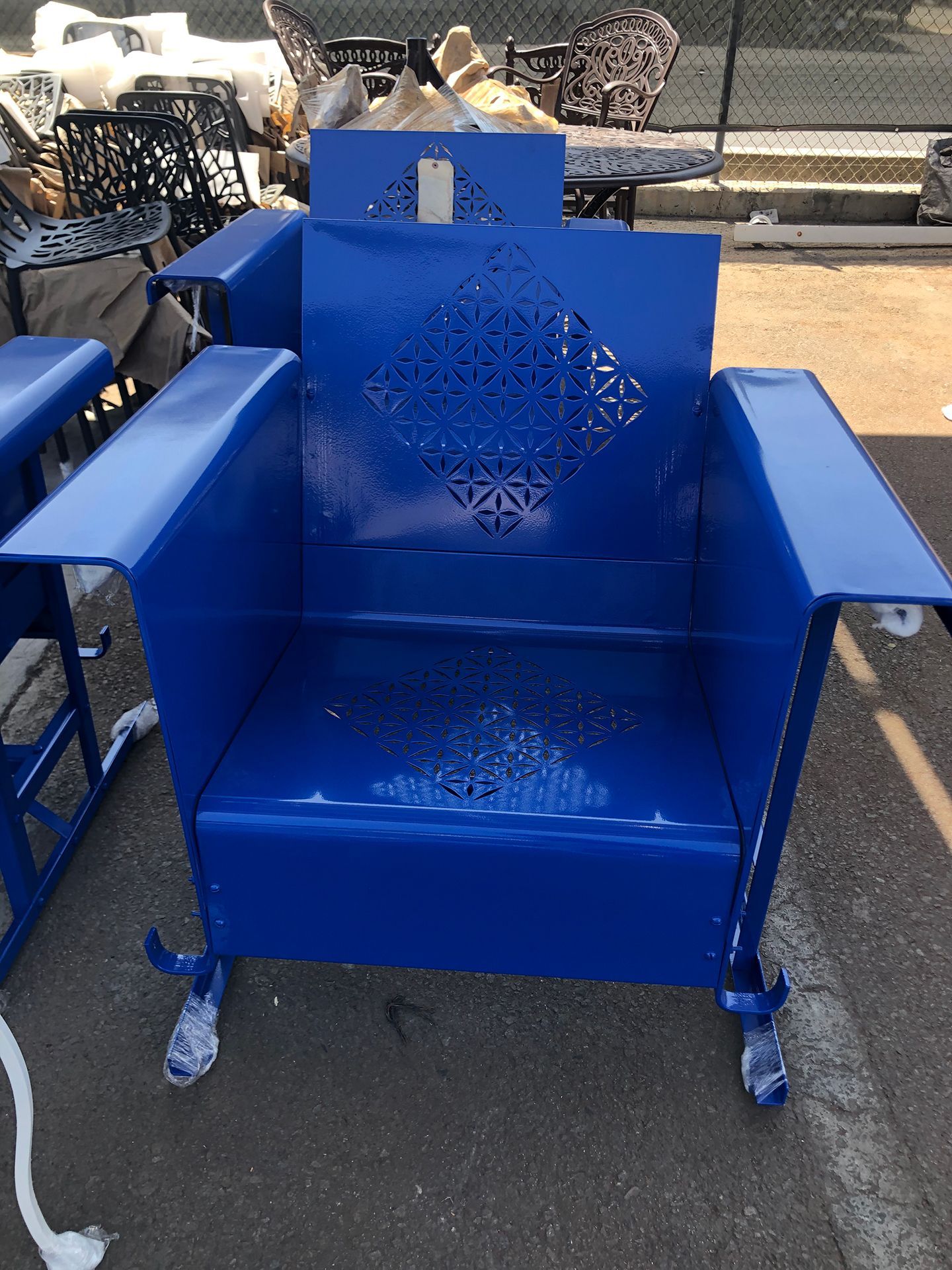 blue patio furniture powder coat