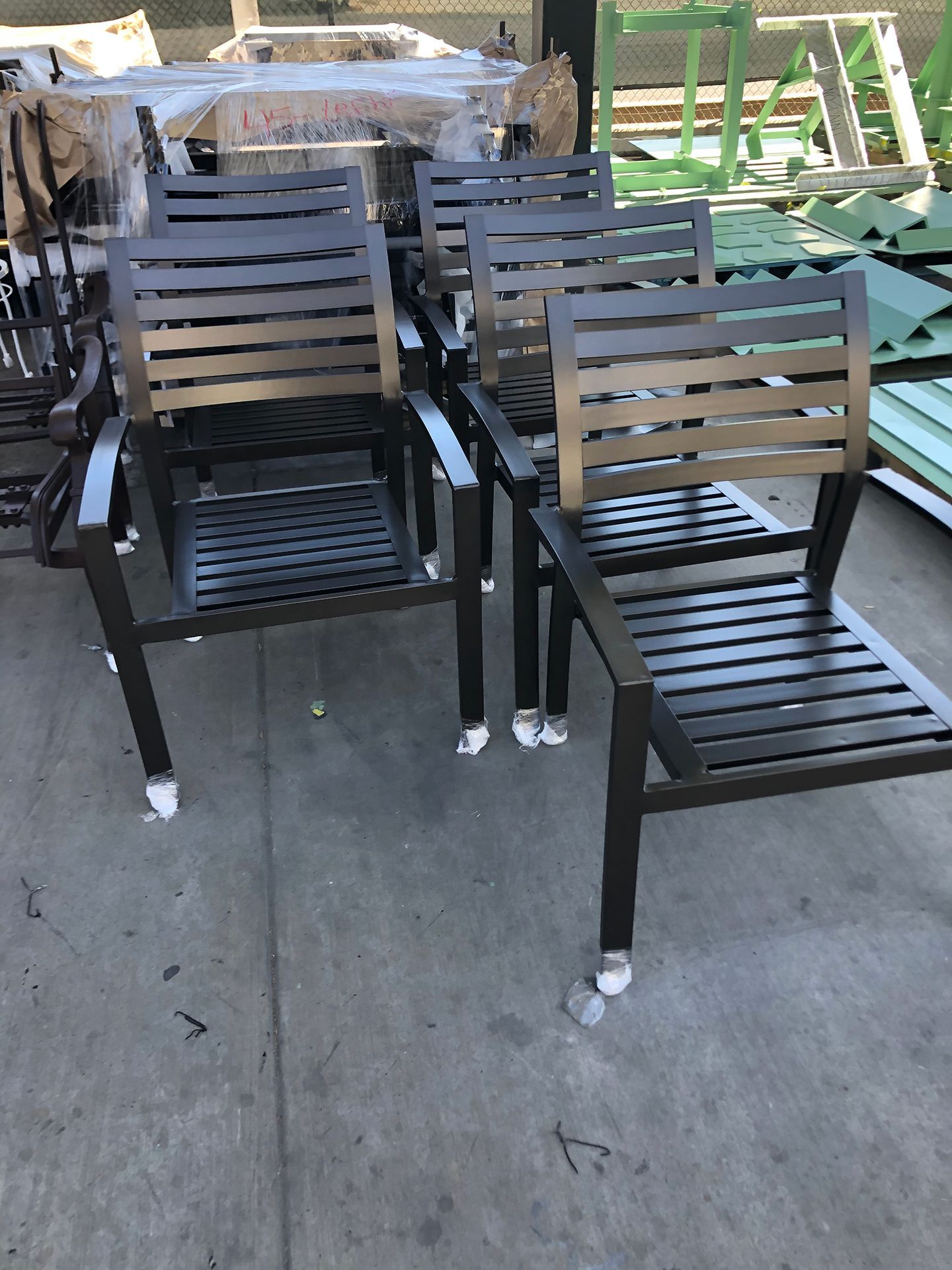 black chairs powder coat