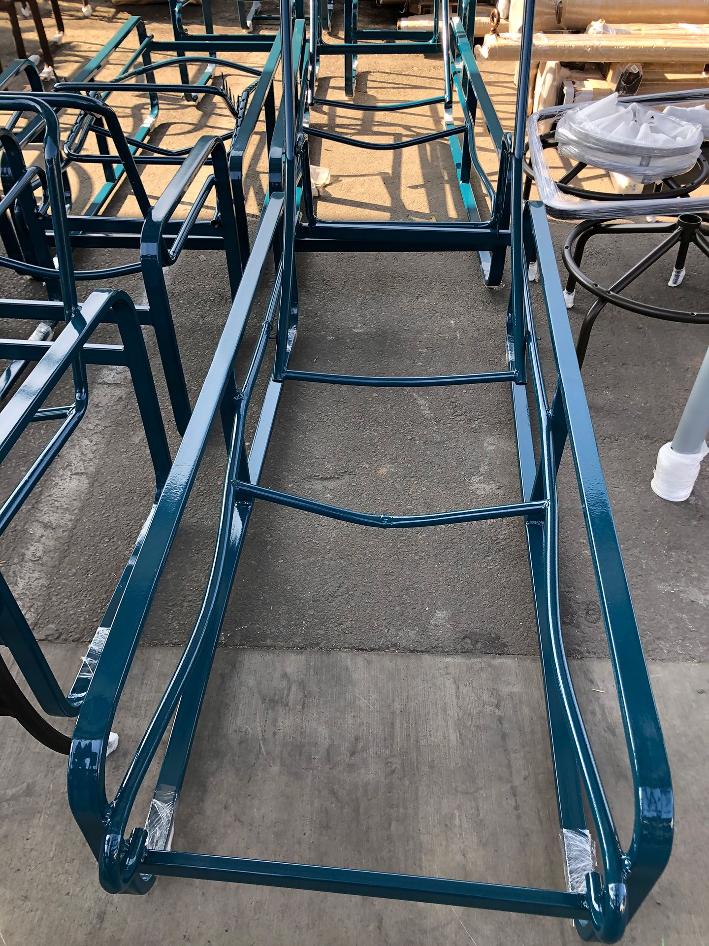 blue steel frame powder coat