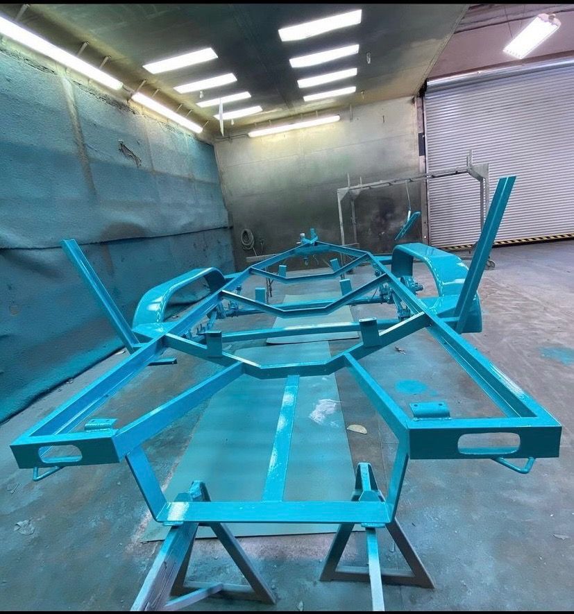 powder coat blue frame