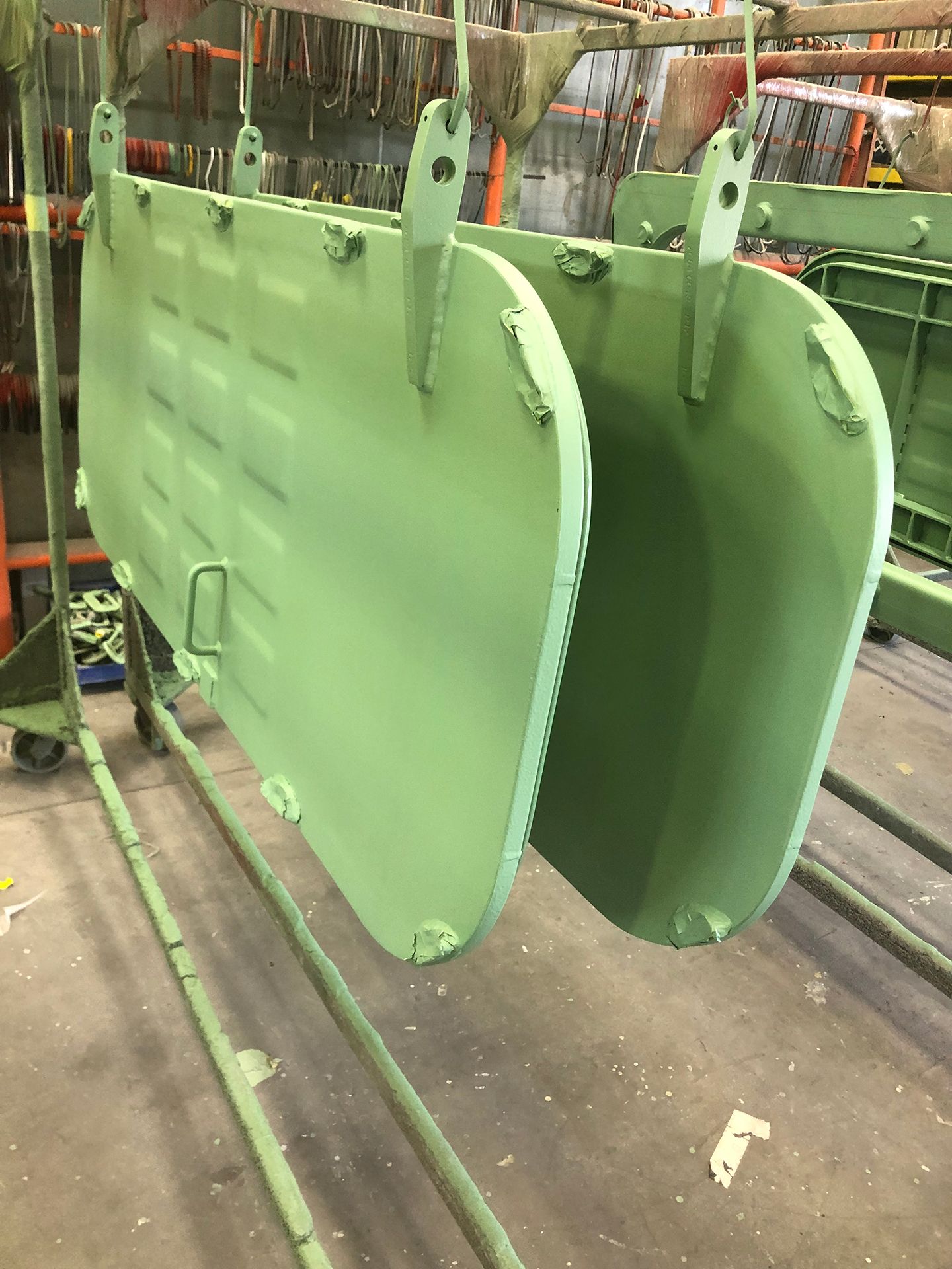 powder coat green steel