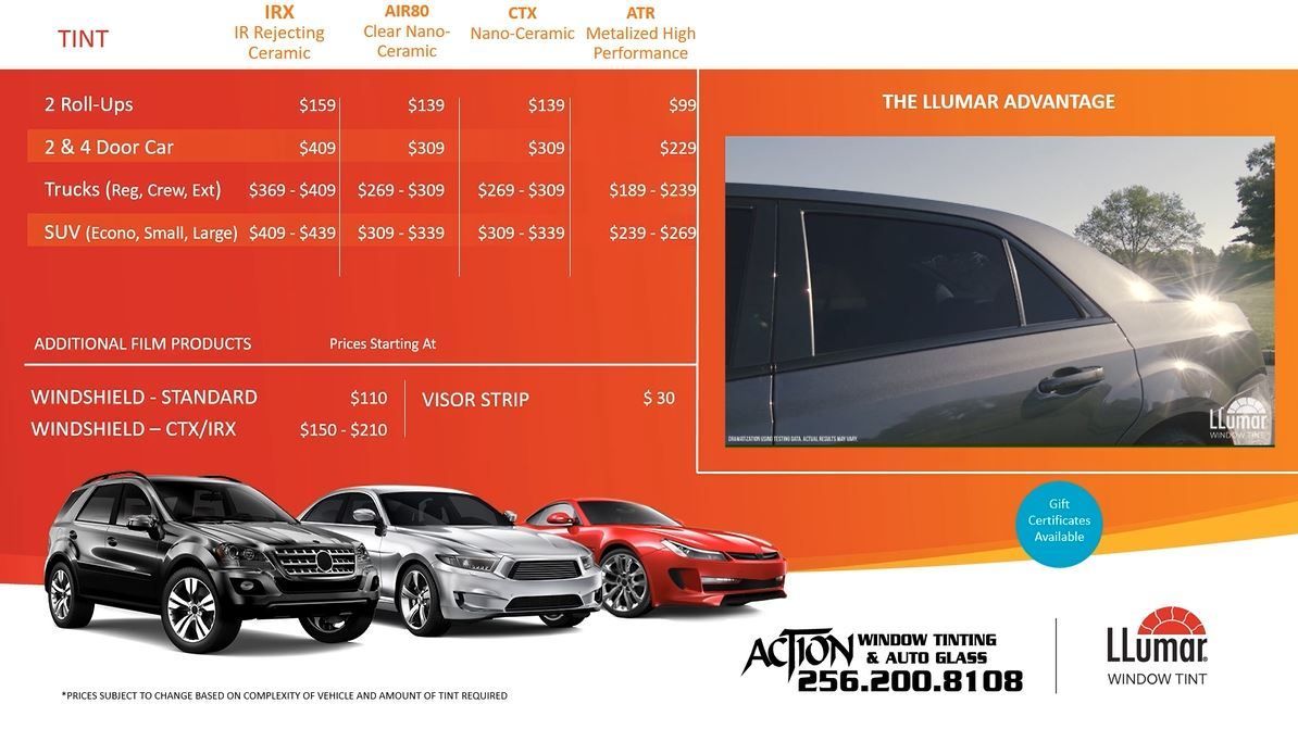 Auto window tinting pricing