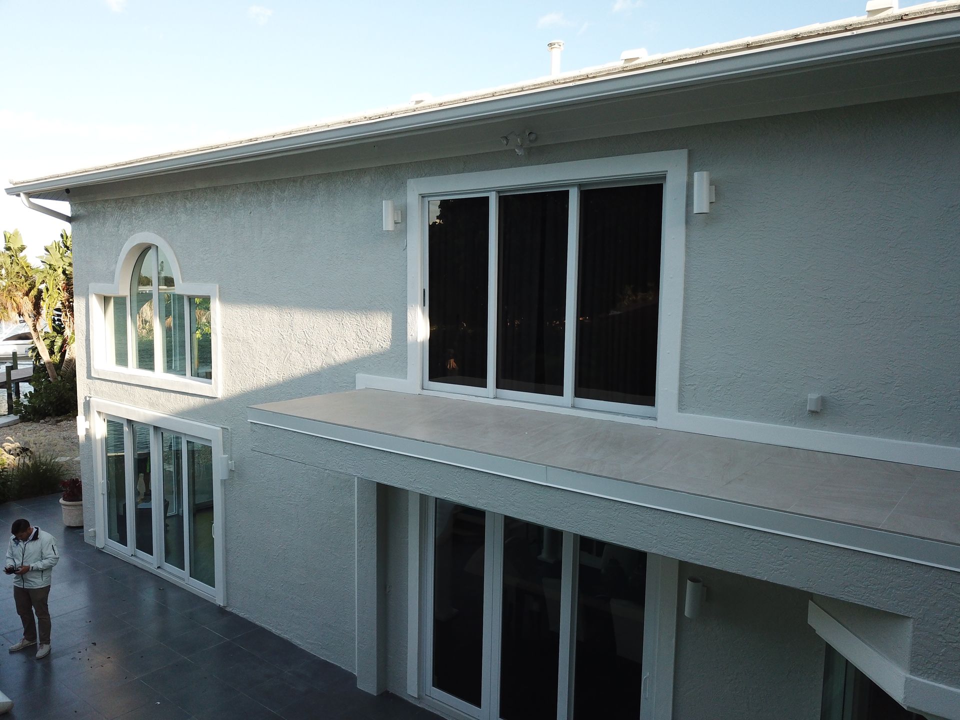 A large white house with a lot of windows