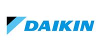 Daikin logo: blue and black stylized triangle with