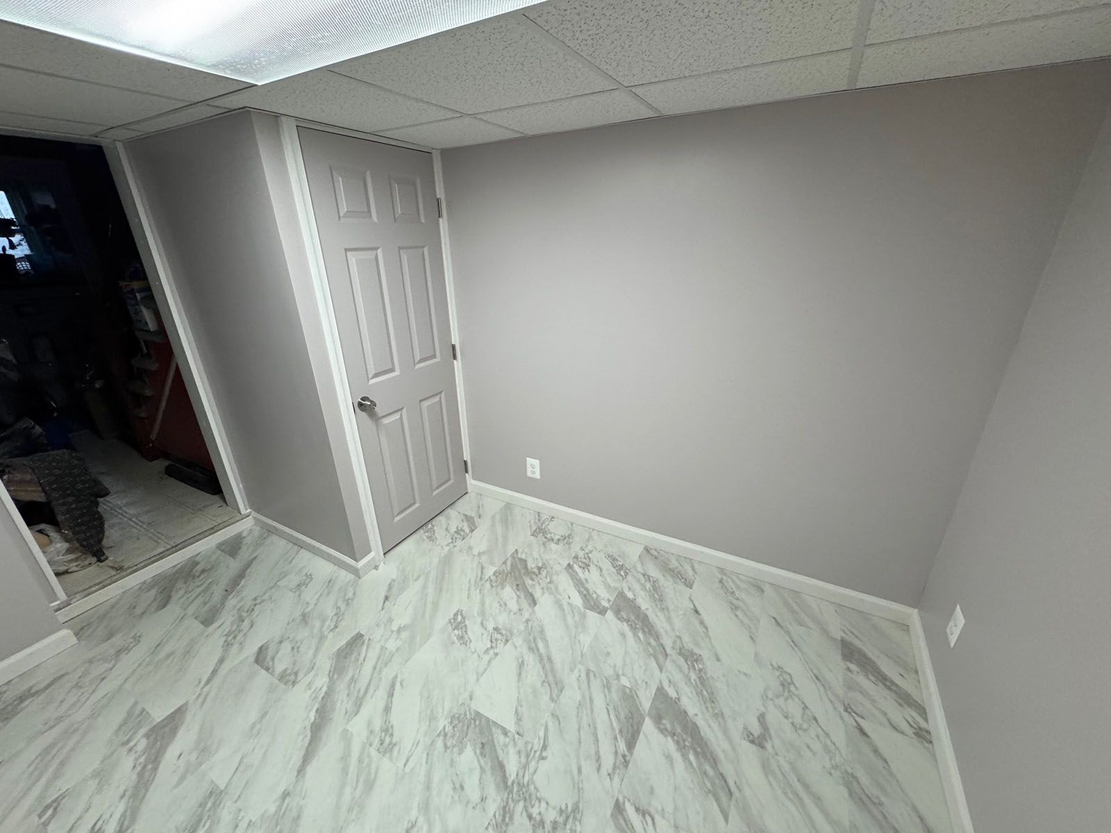 A newly restored room with marble flooring