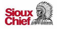 Sioux Chief logo with red text and an illustration of a Native American person wearing a headdress.