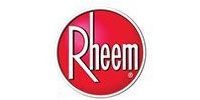 Rheem logo: white text on a red background.