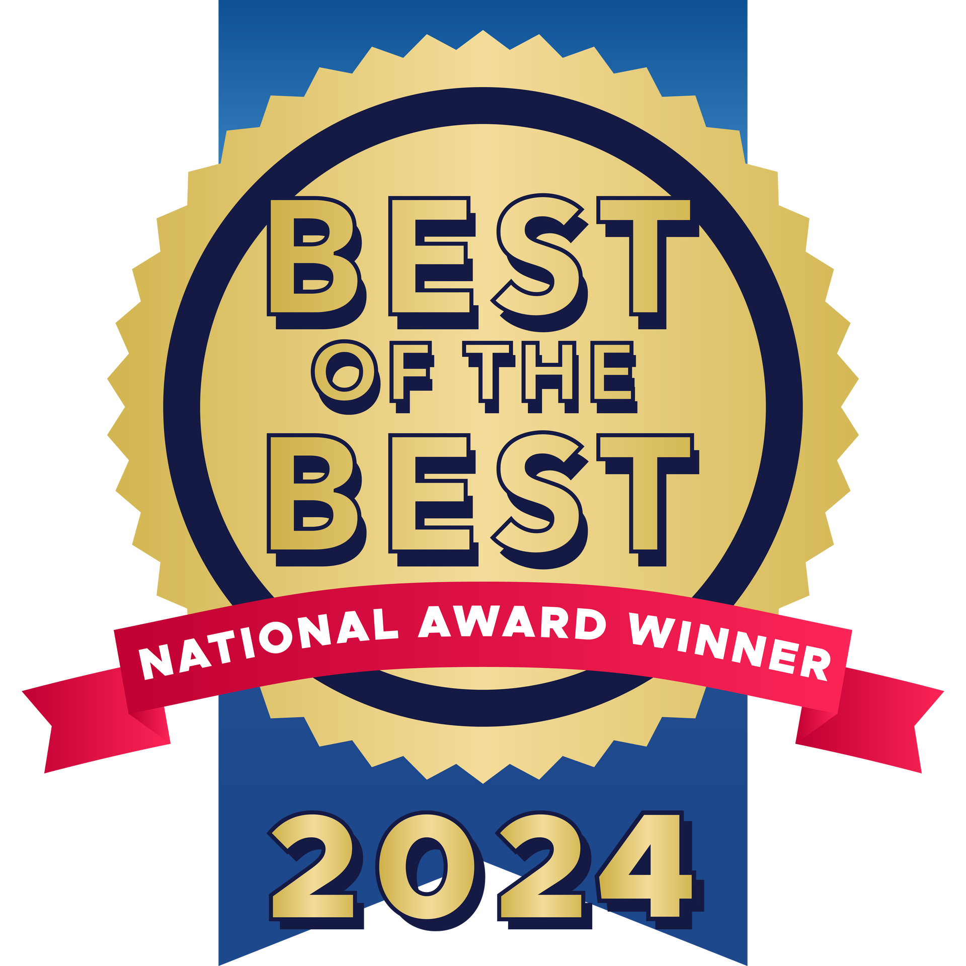 A seal that says best of the best national award winner 2024
