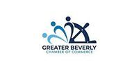 Greater Beverly Chamber of Commerce logo in blue and black with stylized people figures