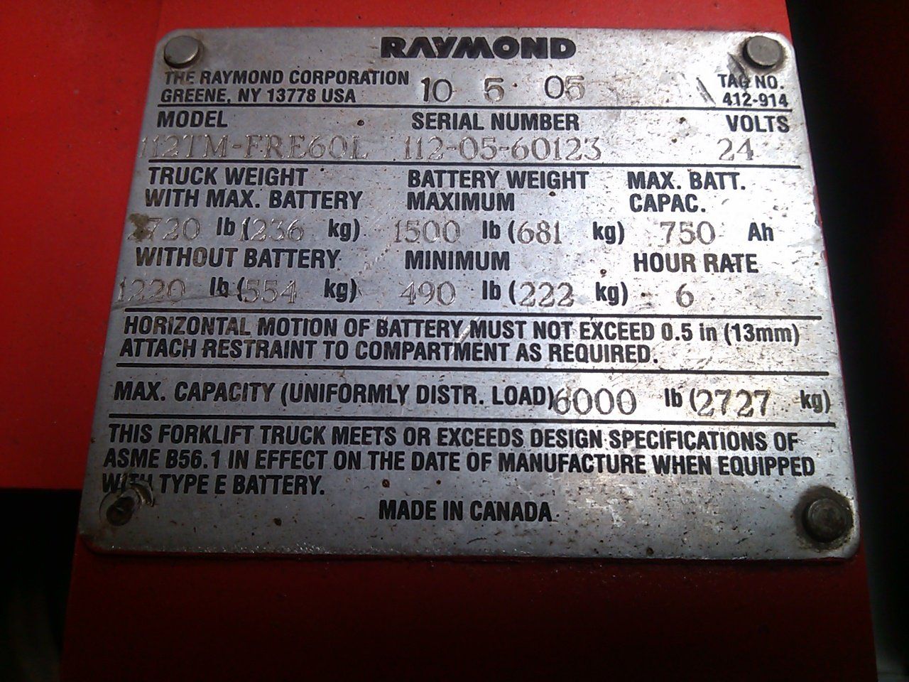 Raymond Forklift Model Details