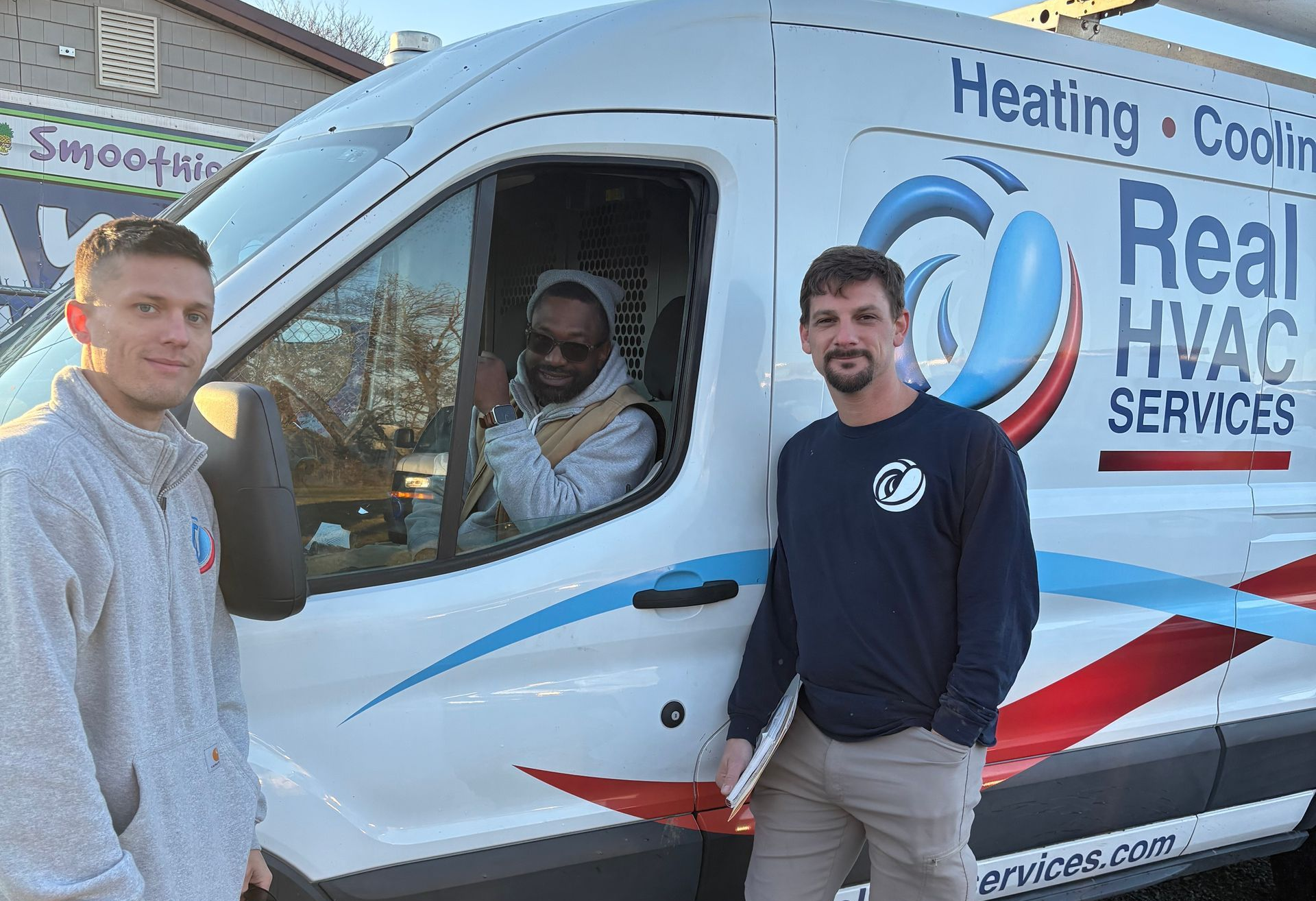 Real HVAC tecnicians AC summertime install