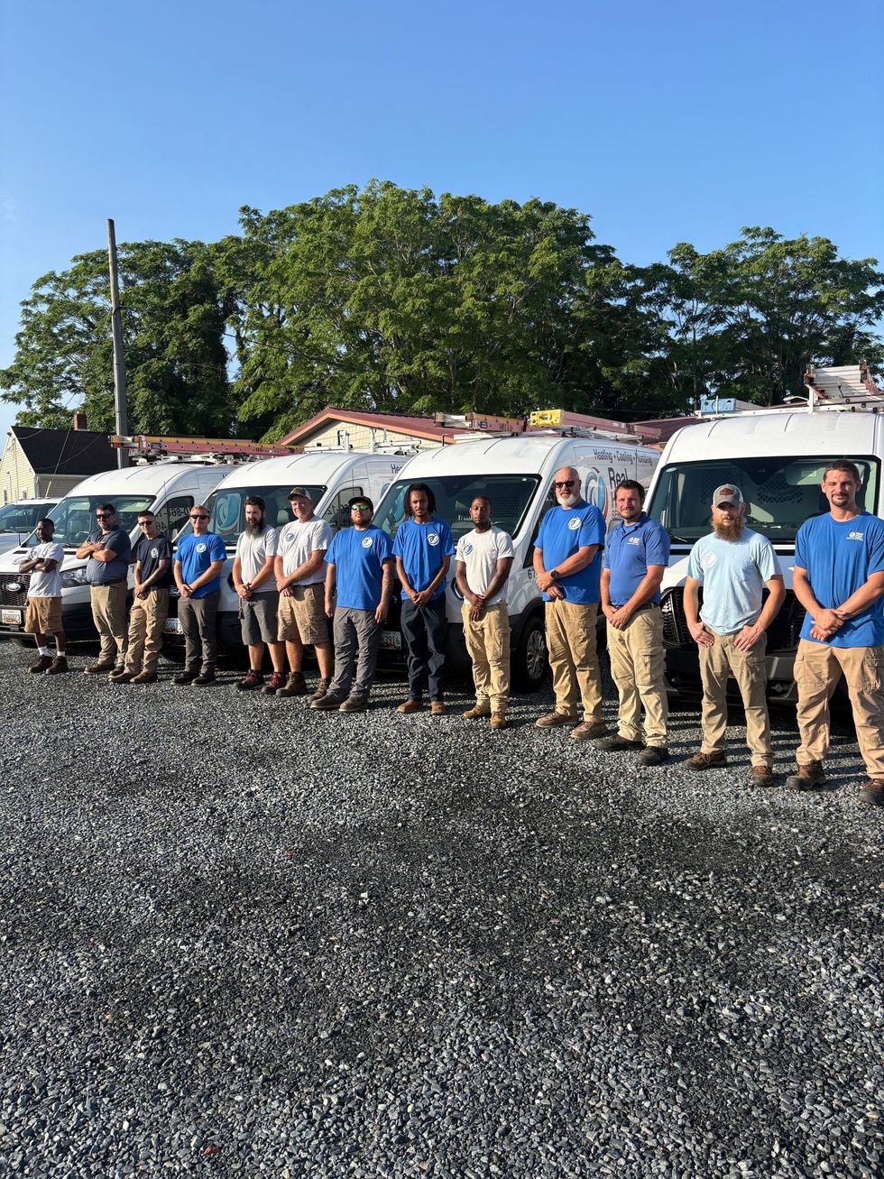 Real HVAC technicians and trucks
