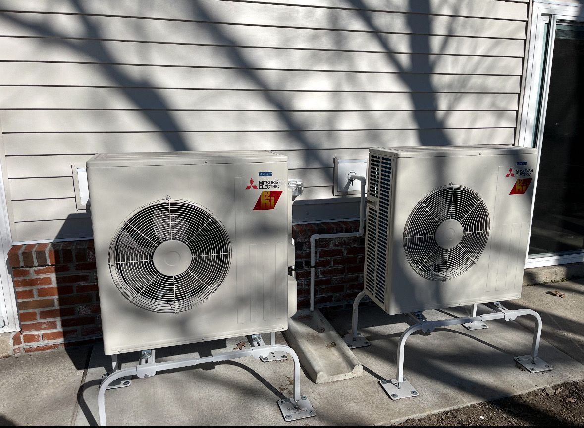 Real HVAC Mitsubishi electric outdoor heat pump air conditioning condenser units