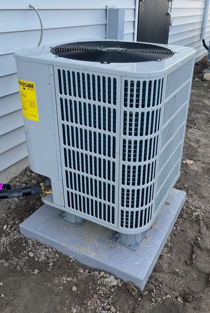 Outide HVAC new unit installation