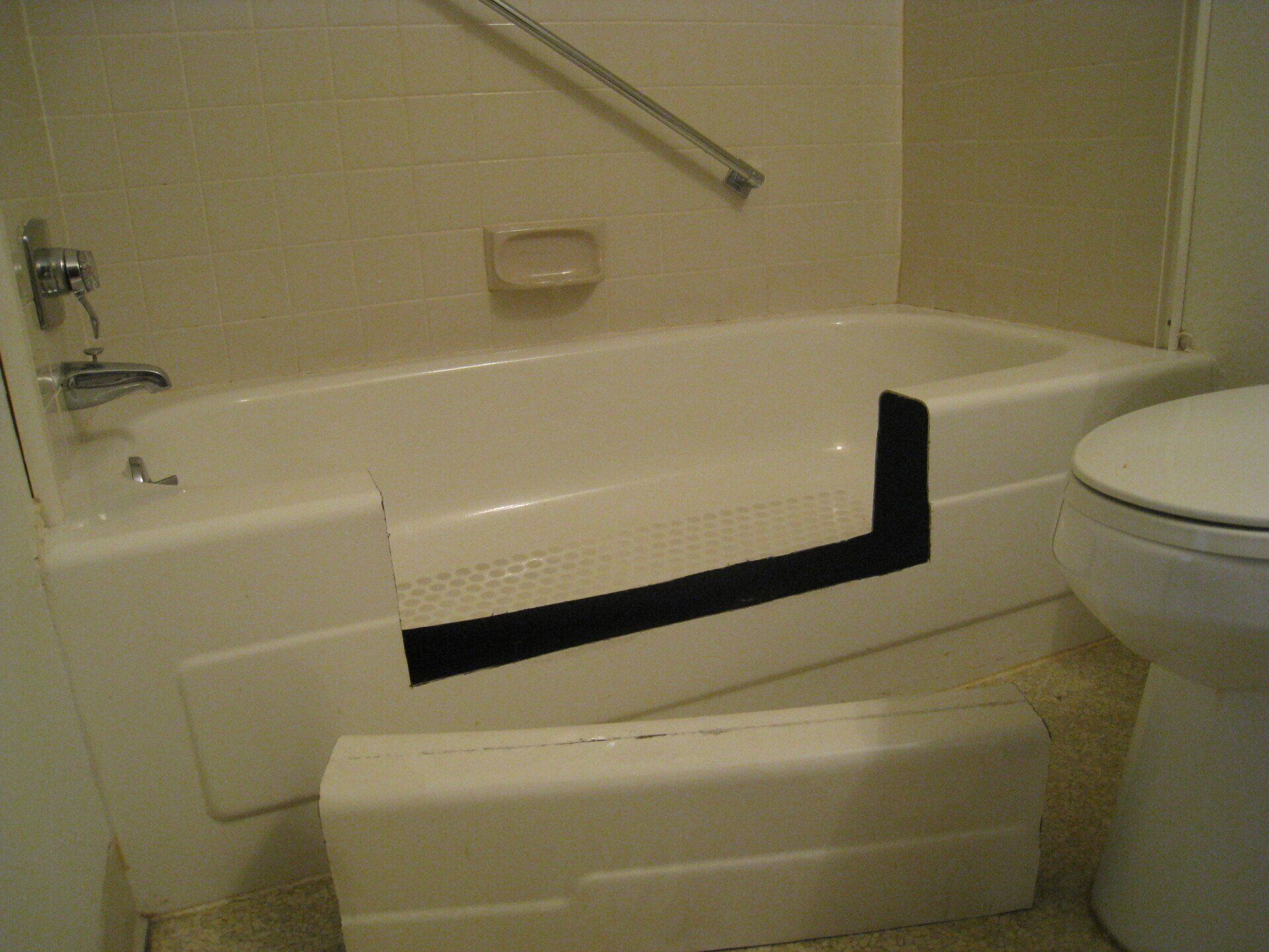 bathtub cut down  before