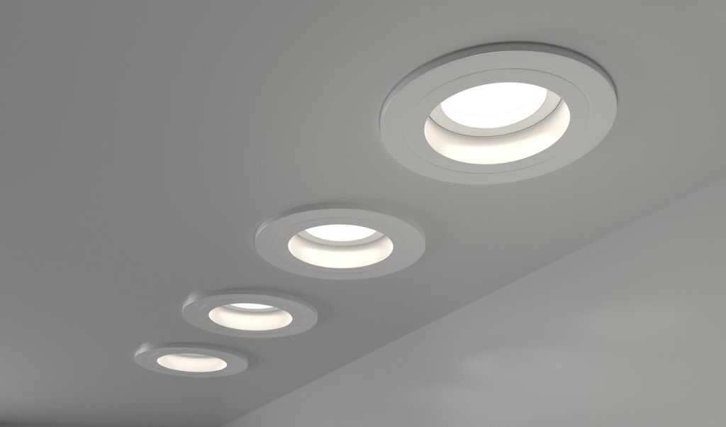 Set of four recessed LED lights