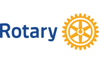Rotary logo with blue text and an orange gear icon